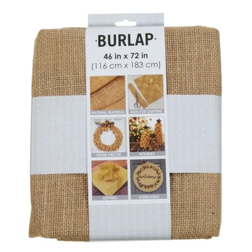 4 Yds Natural Burlap Fabric in 2 Packs of 2 Yds ea. NEW 46” wide. 100% Jute
